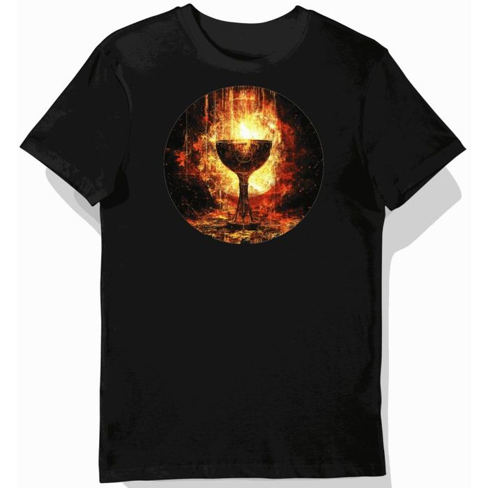 Koszulka męska czarna z motywem gotyckiego pucharu halloween 3XL