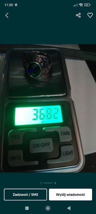 Sygnet męski platerowany białym zlotem zy naturalnym kamieniem