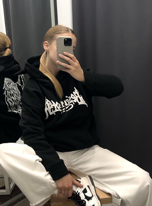 Жіноче/Чоловіче худі з ріжками— оверсайз, фліс батник/толстовка/худи