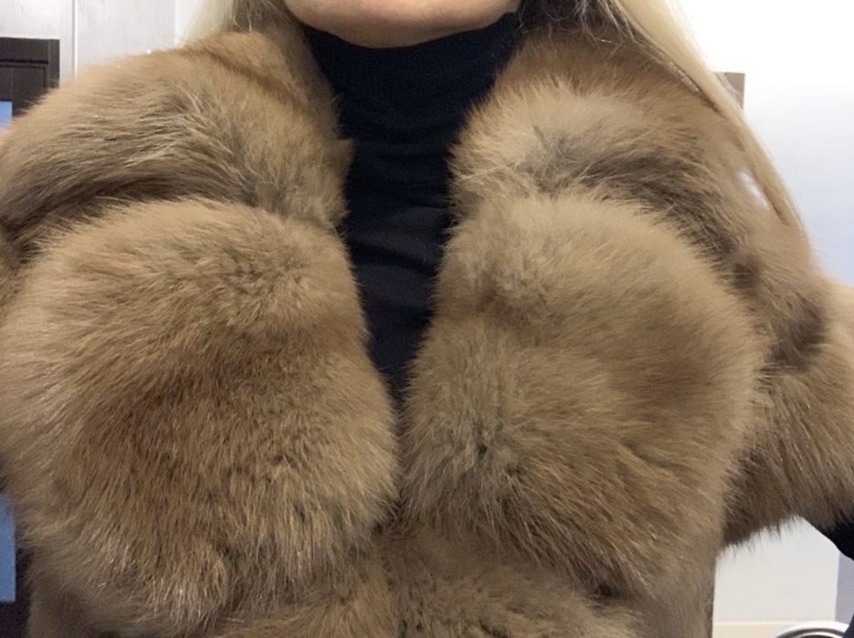 Шикарная шуба из куницы, 4:1, цвет соболь тортора