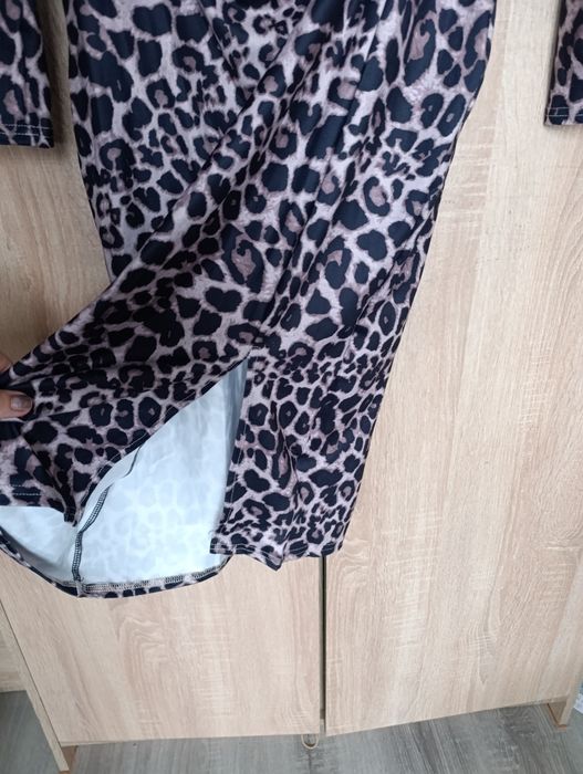 Sukienka panterka leopard 40 L nowa MIDI