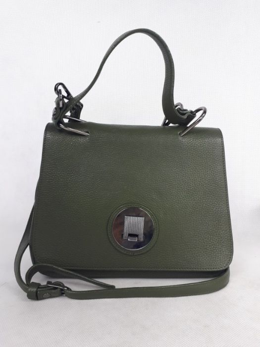 Elegancka listonoszka koktajlowa torebka BOCA zielona mała skórzana