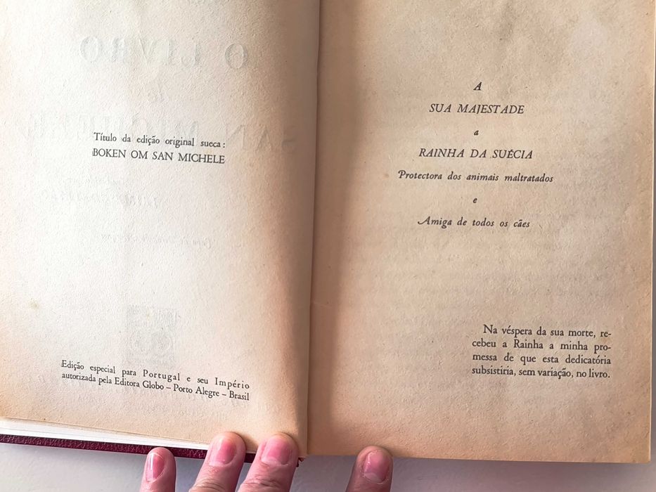 "O Livro de San Michele"  Axel Munthe, Edição 1946