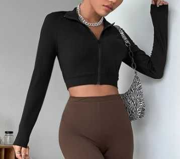 Bluza bluzka top z półgolfem na zamek długi rękaw M