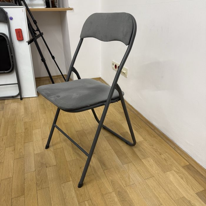 Krzesło składane VOEL aksamit ciemnoszary