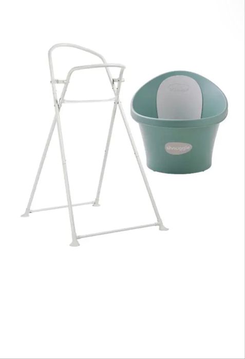 Banheira Shnuggle verde com suporte
