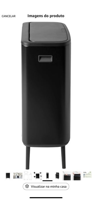 Brabantia: Caixote de lixo (lixeira) grande, com perninhas, de 60L