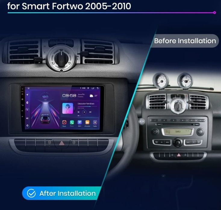 Auto Rádio Smart Fortow Android GPS Bluetooth Carplay USB 2gb 32gb