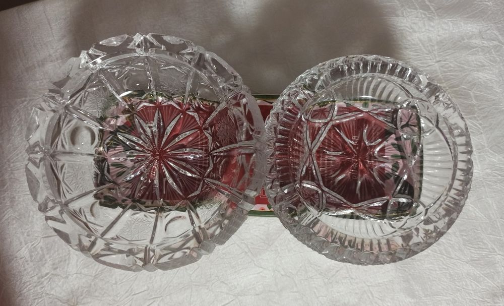 Хрустальная перельница (2 шт разных)