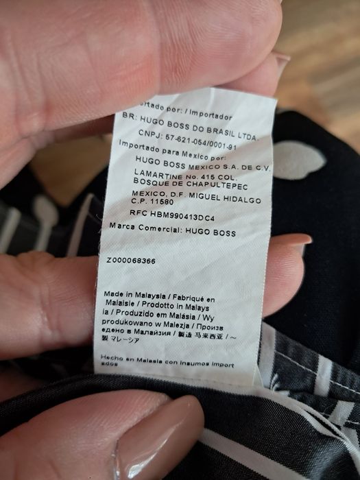 Koszula w paski Hugo Boss 41 L XL czarno biała Bawełniana