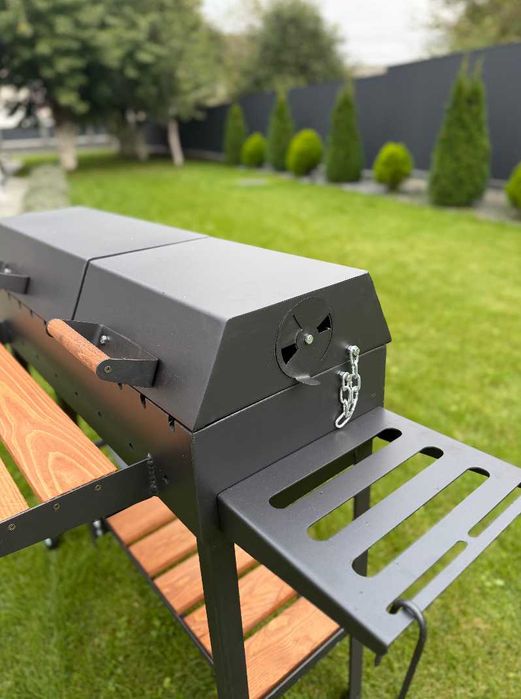 Мангал з кришками для барбекю та підставкою під казан метал 5 мм