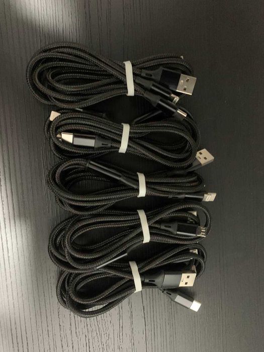 зарядний кабель 3в1 Lightning - Type C - MicroUSB (6шт комплект)