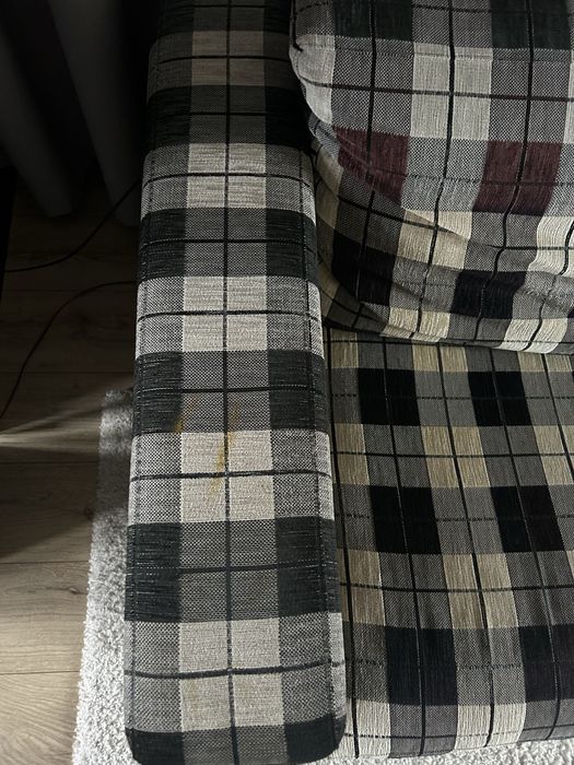 Wygodna sofa w kratę 255 cm