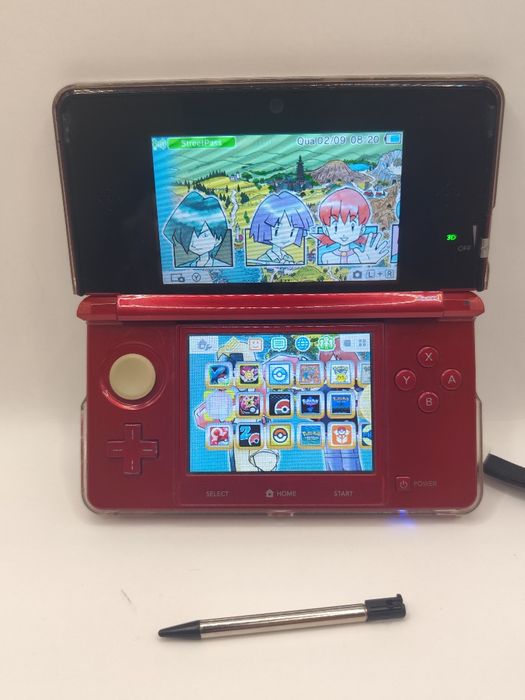 Nintendo 3DS Vermelha + Coleção Pokémon + Capa e Acessórios