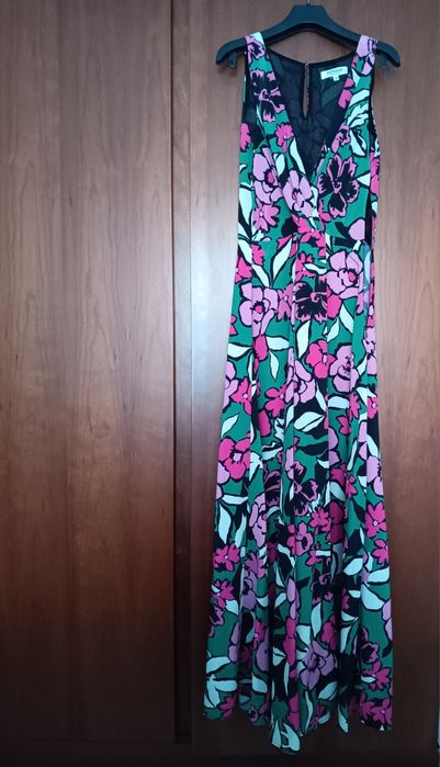 Vestido comprido de trespasse | Morgan