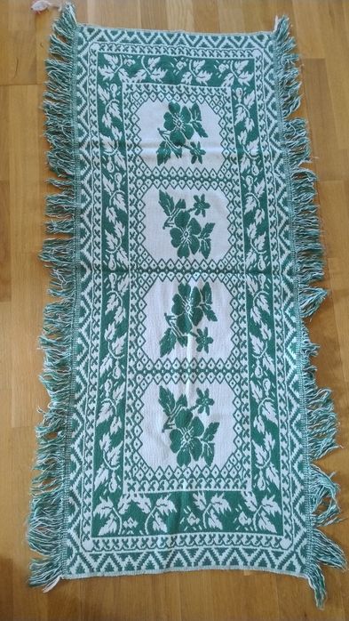 Kilim narzuta kapa bieżnik żakard tkany PRL vintage