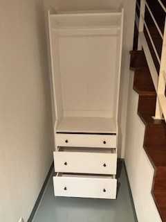 Vendo Roupeiro aberto c/3 gavetas, branco IKEA Hauga - excelente estado