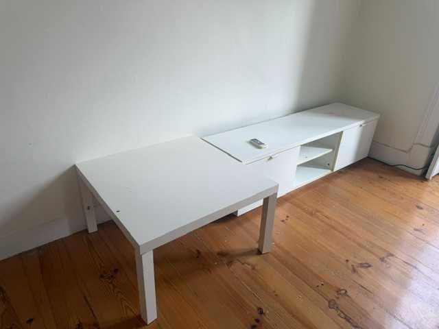 mesa centro + movel tv+2 cadeiras altas