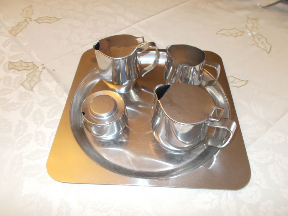 Conjunto café chá aço inox 4 peças