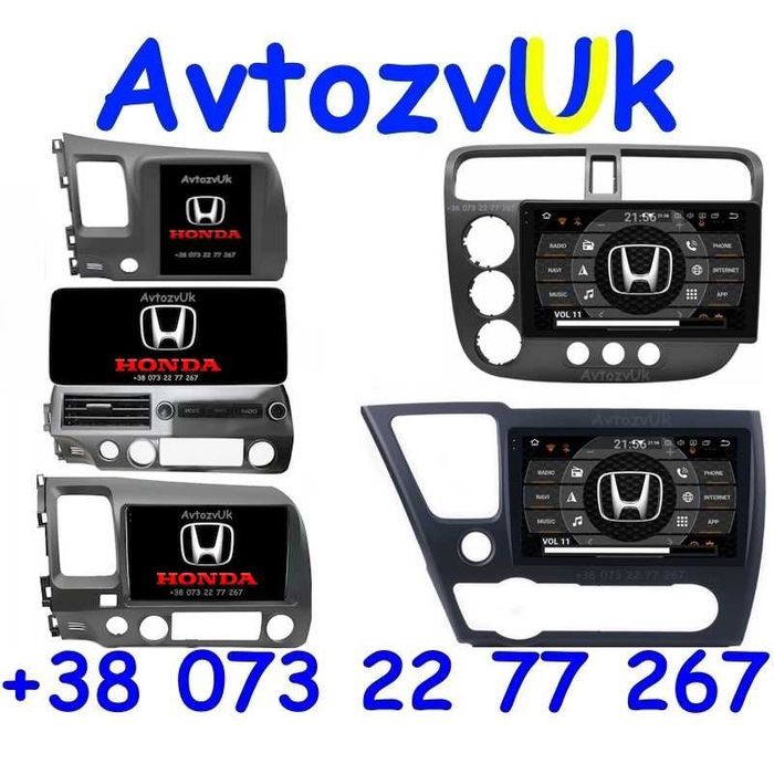 Магнітола Honda CIVIC 5D GPS USB Tesla Хонда Сівік CarPlay Андроїд 16