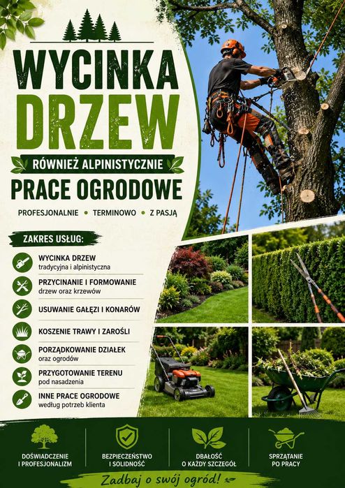 Wycinka drzew,  prace ogrodowe