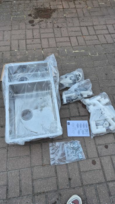 Zlewozmywak podblatowy GROHE K700 1.5 komory Stalowy NOWY