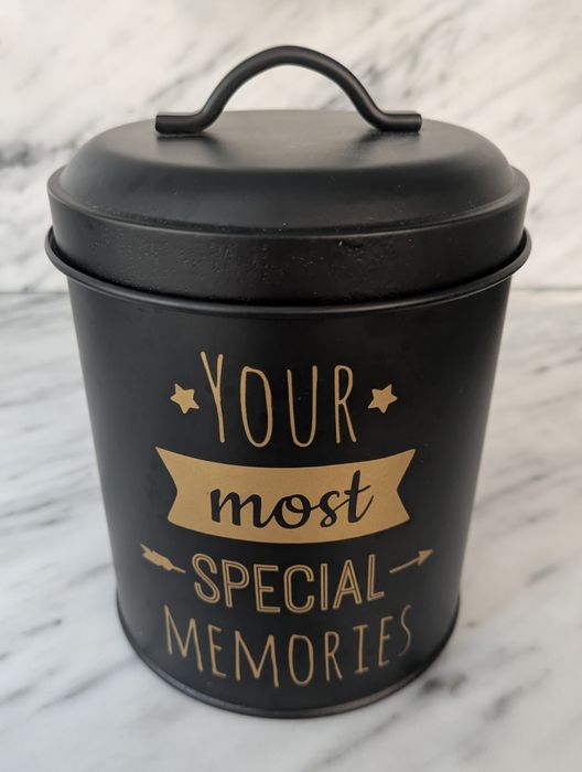 Cookie Jar - Caixa metálica preta com tampa para cozinha