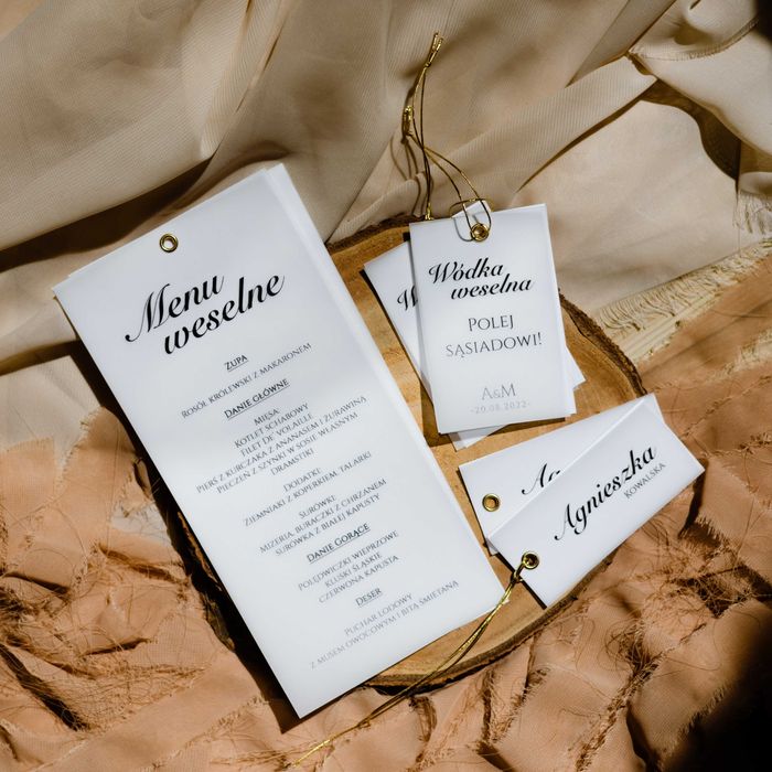 Menu na stół weselny z kalką Classic