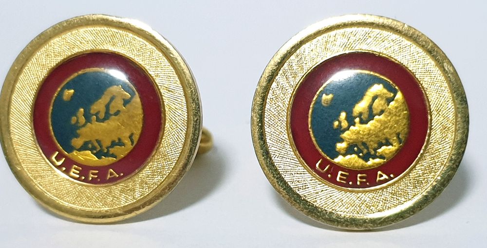 Vintage UEFA Cufflinks Pair by Bertoni Milano