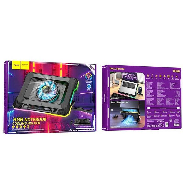 Кулер подставка для Ноутбука HOCO DH20 10 режимов RGB 7 уровней 2 USB