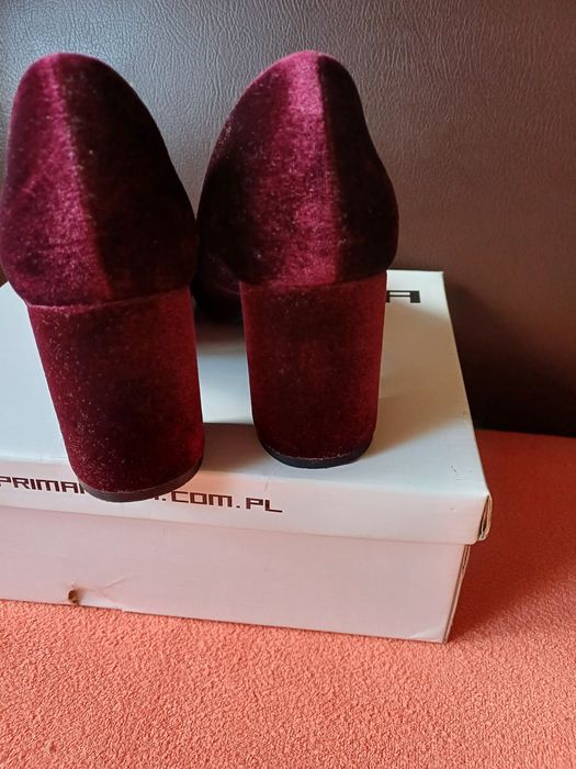 Bordowe czółenka Prima Moda 37