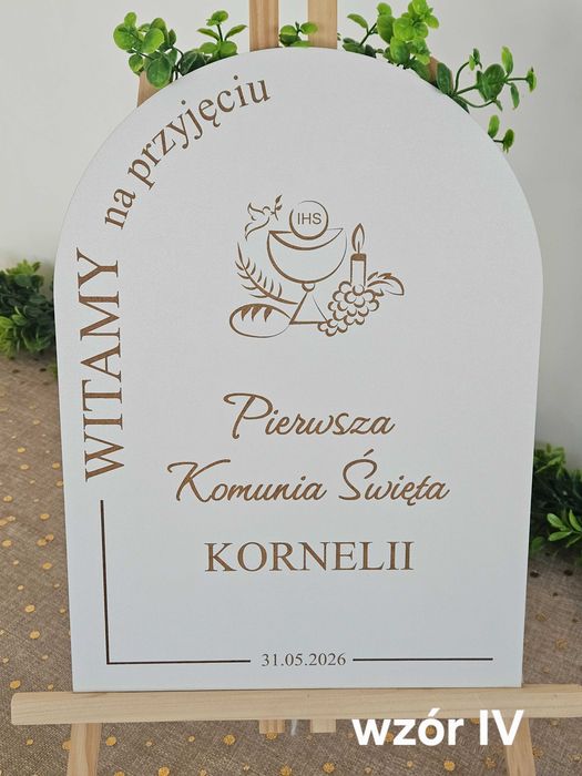 Tablica dekoracyjna na sztalugę Pierwsza Komunia Święta dekoracja