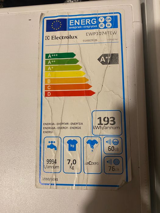 Pralka electrolux A++