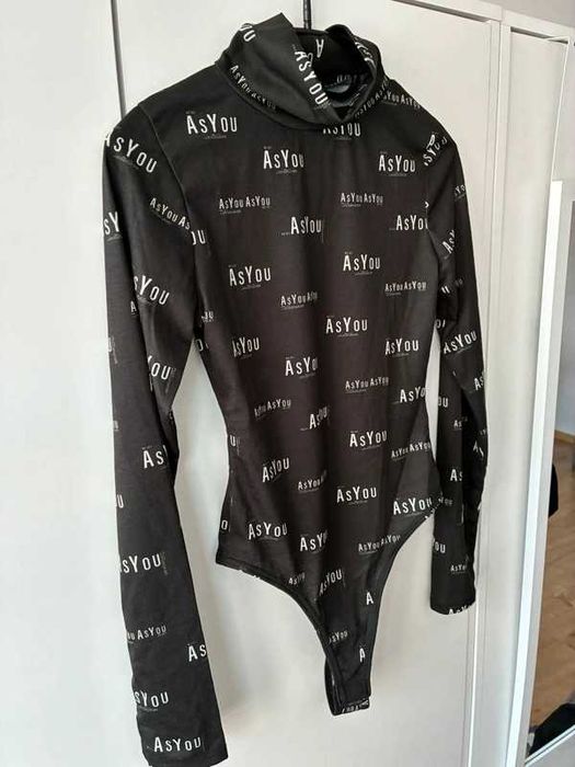 body czarne z napisami Asos xs Nowe
