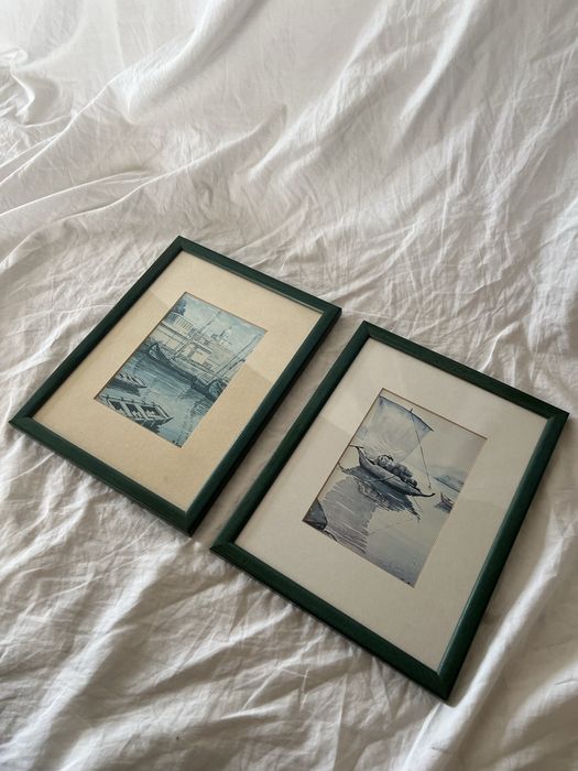 Quadros gravuras barcos