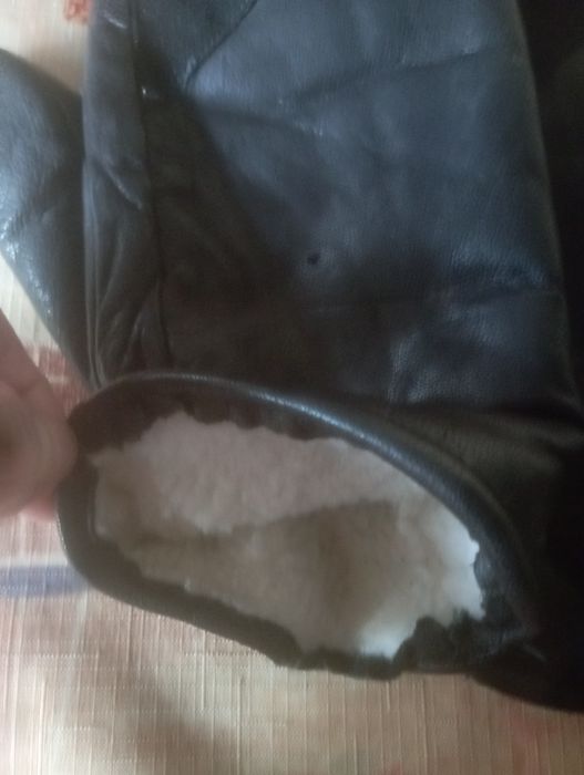 Рукавиці шкіряні на хутрі