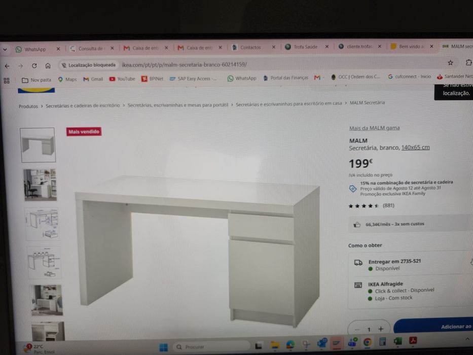 Mesa Ikea Malm usada