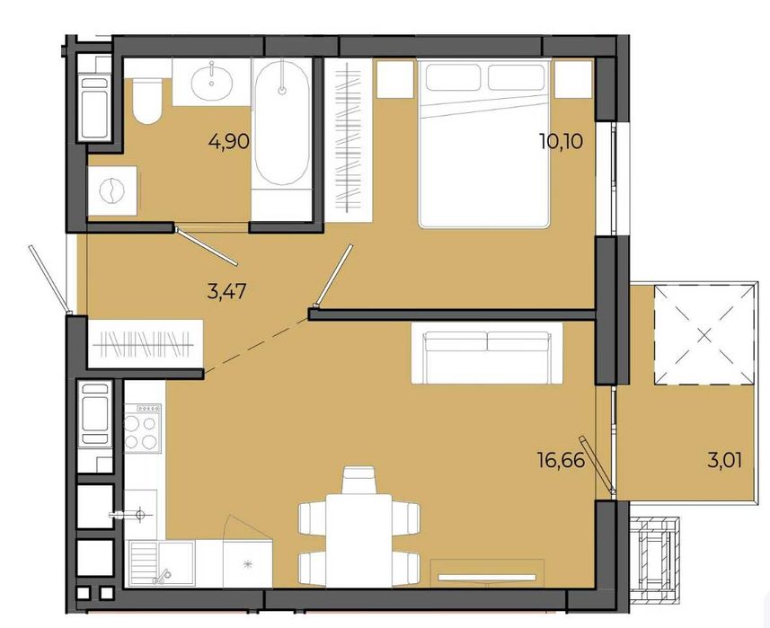 НОВА‼️ 1-кімнатна квартира 38 м2 (єОселя) Пустомити (біля Львова)