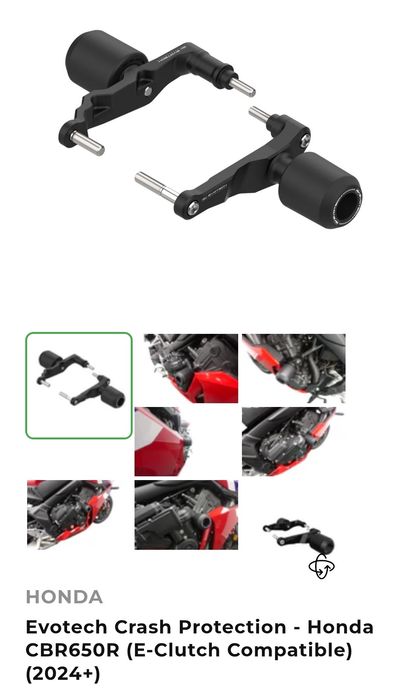 Крашпеды Honda CBR650R, CB650R  2019-2023, 2024-2026, Evotech Performance