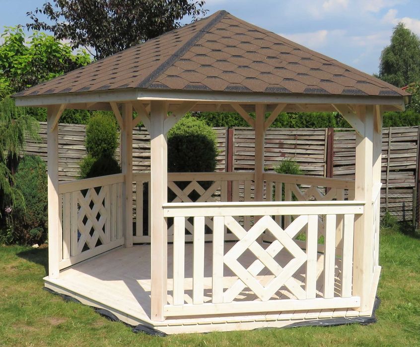 Drewniana Altana Ogrodowa 3x3m, Zadaszenie, Pergola