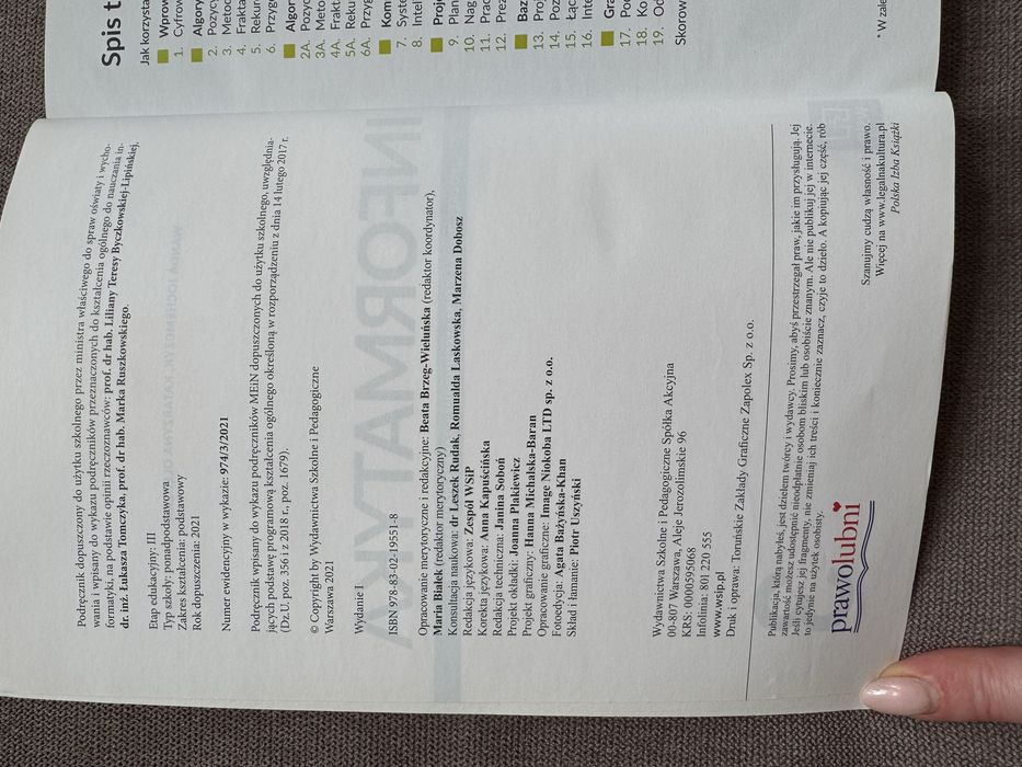 Podręcznik Informatyka 3. Zakres podstawowy.