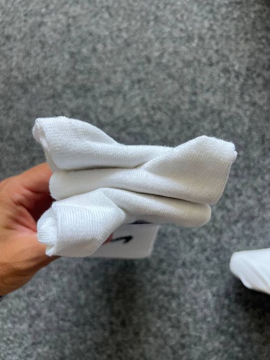 Nike Wysokie białe Skarpetky 3 pak