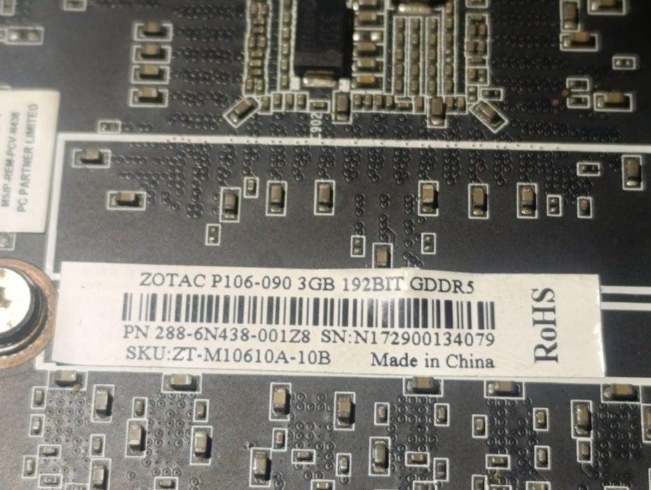 Майнинг видеокарта p106-90 3gb