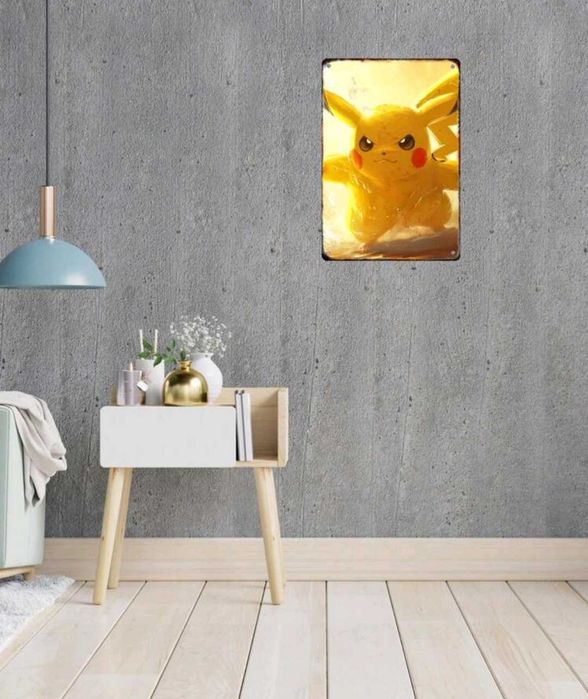 Metalowy obraz 20x30 Pokemon Pikachu