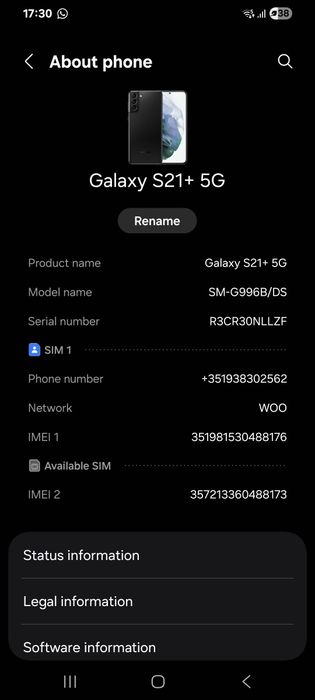 Vendo samsung s21+ 5g igual a novo