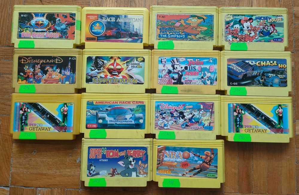 Pegasus gry 14szt famicom nes 100% ok retro gra dyskietka kart pegazus