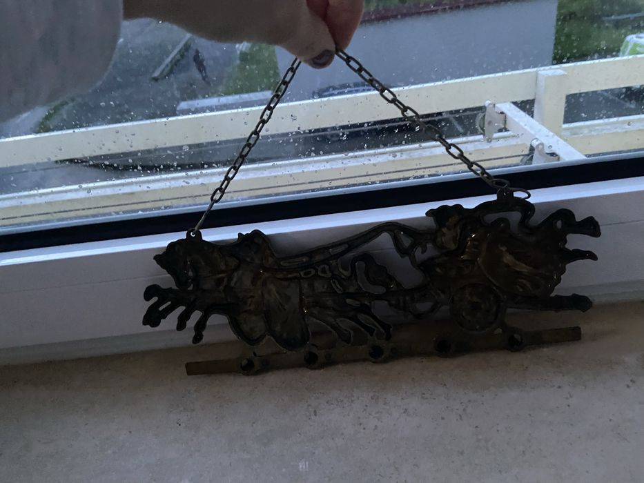 Cavalo com carrocha para colocar panos