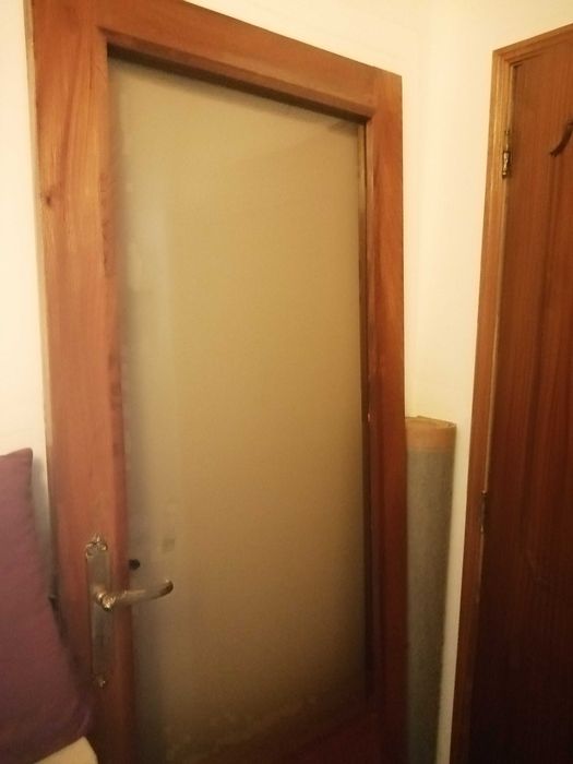 Porta cor cerejeira, com vidro, sem aro