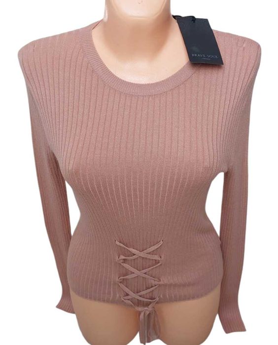 Morelowy sweter z wiskozy BRAVE SOUL, R. L