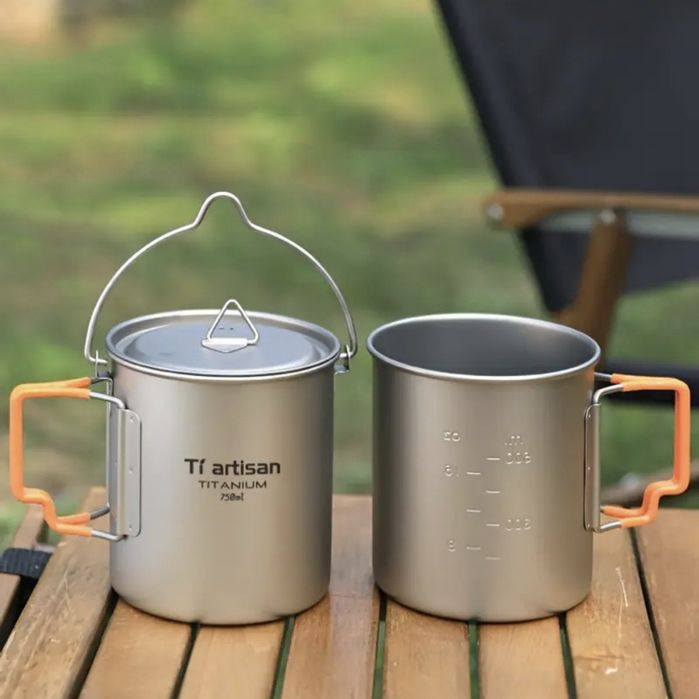Кружка, Казанок титановий 750мл Tiartisan, туристичний.